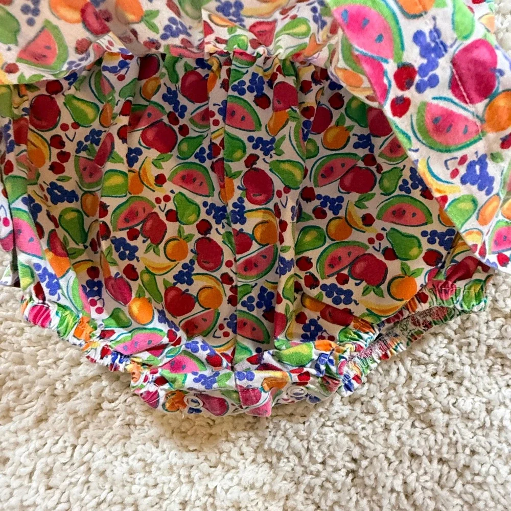 Vintage Baby OshKosh Bgosh Fruit Print Bubble Romper‎ 12M Hard to Find HTF Rare